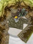 2LUXURY FANDY CHIFFON SILK SEQUINS WITH JARI THREAD EMBROIDERY WORK SAREE WITH STITCHED BLOUSE SEASONABLE WEAR WHOLESALE PRICE ETHNIC GARMENT (18)