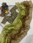 2LUXURY FANDY CHIFFON SILK SEQUINS WITH JARI THREAD EMBROIDERY WORK SAREE WITH STITCHED BLOUSE SEASONABLE WEAR WHOLESALE PRICE ETHNIC GARMENT (18)