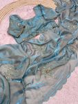 2MODERN FANDY SATTIN KHATLI CUT DENA HANDWORK SAREE WITH STITCHED BLOUSE PARTY WEAR WHOLESALE PRICE ETHNIC GARMENT (6)