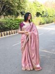2NEW ARRIVAL FENDY SATTIN MULTI SEQUENCE EMBROIDERY WORK SAREE WITH UNSTITCHED BLOUSE FORMAL WEAR WHOLESALE PRICE ETHNIC GARMENT (22)