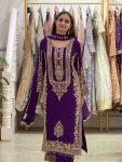 2TRENDING FAUX GEORGETTE EMBROIDERY SEQUENCE WORK TOP PALAZZO WITH DUPATTA FESTIVE WEAR WHOLESALE PRICE ETHNIC GARMENT (27)
