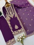 2TRENDING FAUX GEORGETTE EMBROIDERY SEQUENCE WORK TOP PALAZZO WITH DUPATTA FESTIVE WEAR WHOLESALE PRICE ETHNIC GARMENT (27)