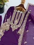2TRENDING FAUX GEORGETTE EMBROIDERY SEQUENCE WORK TOP PALAZZO WITH DUPATTA FESTIVE WEAR WHOLESALE PRICE ETHNIC GARMENT (27)