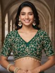 3LUXURY FANDY CHIFFON SILK SEQUINS WITH JARI THREAD EMBROIDERY WORK SAREE WITH STITCHED BLOUSE SEASONABLE WEAR WHOLESALE PRICE ETHNIC GARMENT (29)