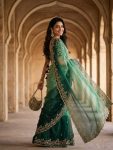 3LUXURY FANDY CHIFFON SILK SEQUINS WITH JARI THREAD EMBROIDERY WORK SAREE WITH STITCHED BLOUSE SEASONABLE WEAR WHOLESALE PRICE ETHNIC GARMENT (29)