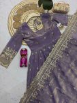 4DESIGNER FENDY SILK EMBROIDERY SEQUENCE WORK GOWN BOTTOM WITH DUPATTA WEDDING WEAR WHOLESALE PRICE ETHNIC GARMENT (28)