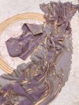 4MODERN FANDY SATTIN KHATLI CUT DENA HANDWORK SAREE WITH STITCHED BLOUSE PARTY WEAR WHOLESALE PRICE ETHNIC GARMENT (14)