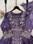 4MODERN RANGOLI SILK SEQUENCE EMBROIDERY WORK TOP PALAZZO WITH DUPATTA PARTY WEAR WHOLESALE PRICE ETHNIC GARMENT (18)