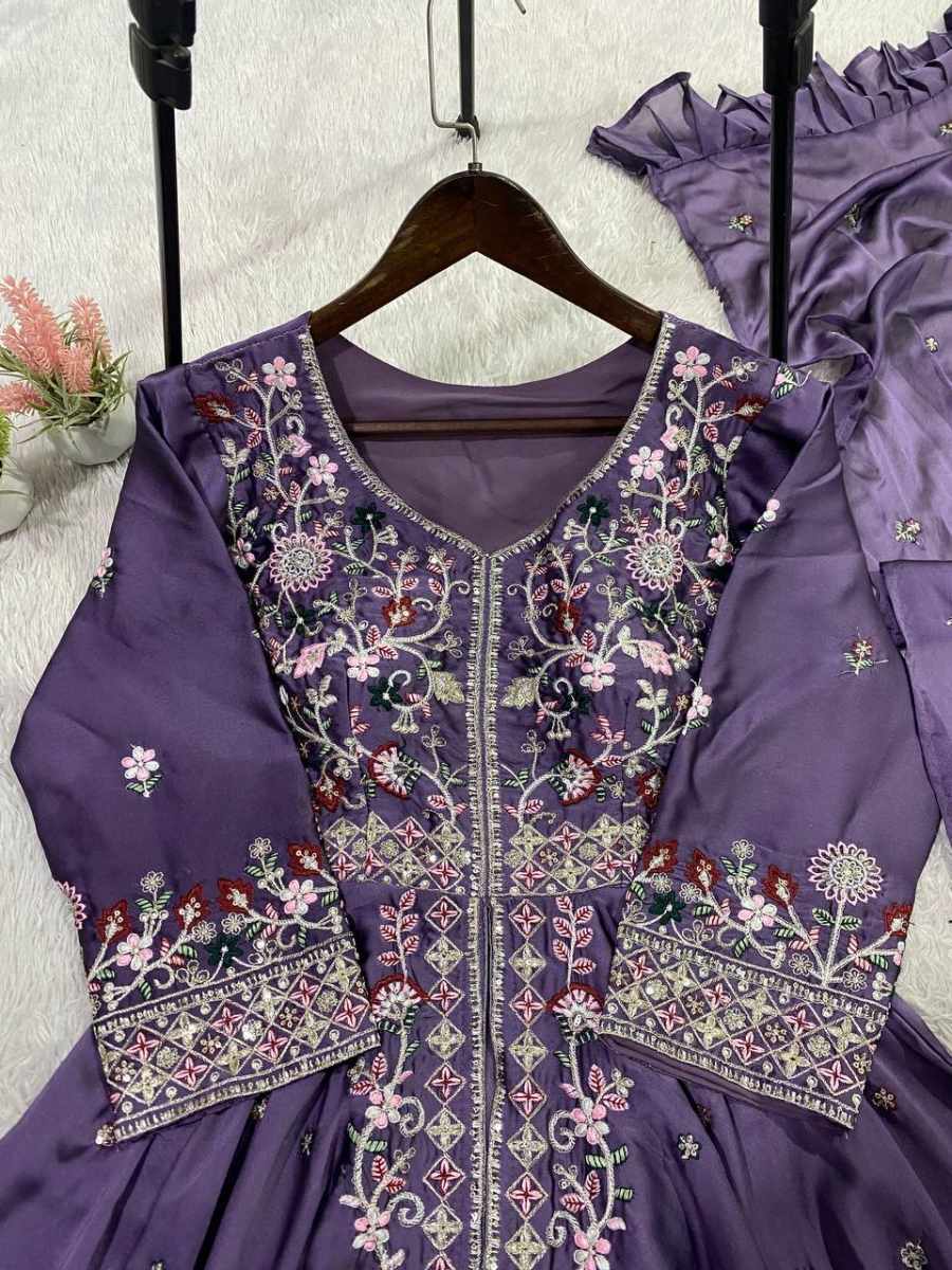 4MODERN RANGOLI SILK SEQUENCE EMBROIDERY WORK TOP PALAZZO WITH DUPATTA PARTY WEAR WHOLESALE PRICE ETHNIC GARMENT (17)