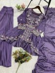 4MODERN RANGOLI SILK SEQUENCE EMBROIDERY WORK TOP PALAZZO WITH DUPATTA PARTY WEAR WHOLESALE PRICE ETHNIC GARMENT (18)