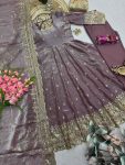 5DESIGNER FENDY SILK EMBROIDERY SEQUENCE WORK GOWN BOTTOM WITH DUPATTA WEDDING WEAR WHOLESALE PRICE ETHNIC GARMENT (26)