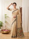 5TRENDING-MUGA-COTTON-RESHAM-WEAVING-MADHUBANI-WORK-SAREE-WITH-UNSTITCHED-BLOUSE-CHIKU-1.jpg