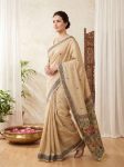 5TRENDING-MUGA-COTTON-RESHAM-WEAVING-MADHUBANI-WORK-SAREE-WITH-UNSTITCHED-BLOUSE-CHIKU-1.jpg