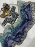 6LUXURY FANDY CHIFFON SILK SEQUINS WITH JARI THREAD EMBROIDERY WORK SAREE WITH STITCHED BLOUSE SEASONABLE WEAR WHOLESALE PRICE ETHNIC GARMENT (38)