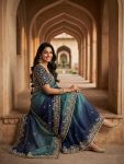 6LUXURY FANDY CHIFFON SILK SEQUINS WITH JARI THREAD EMBROIDERY WORK SAREE WITH STITCHED BLOUSE SEASONABLE WEAR WHOLESALE PRICE ETHNIC GARMENT (38)