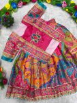 ATTRACTIVE CHINON SILK DIGITAL PRINT AND MIRROR HANDWORK LEHENGA BLOUSE WITH KOTI WEDDING WEAR WHOLESALE PRICE ETHNIC GARMENT (4)
