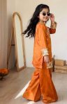 ATTRACTIVE CHINON SILK EMBROIDERY AND MIRROR HAND WORK TOP PALAZZO WITH DUPATTA WEDDING WEAR WHOLESALE PRICE ETHNIC GARMENT (7)