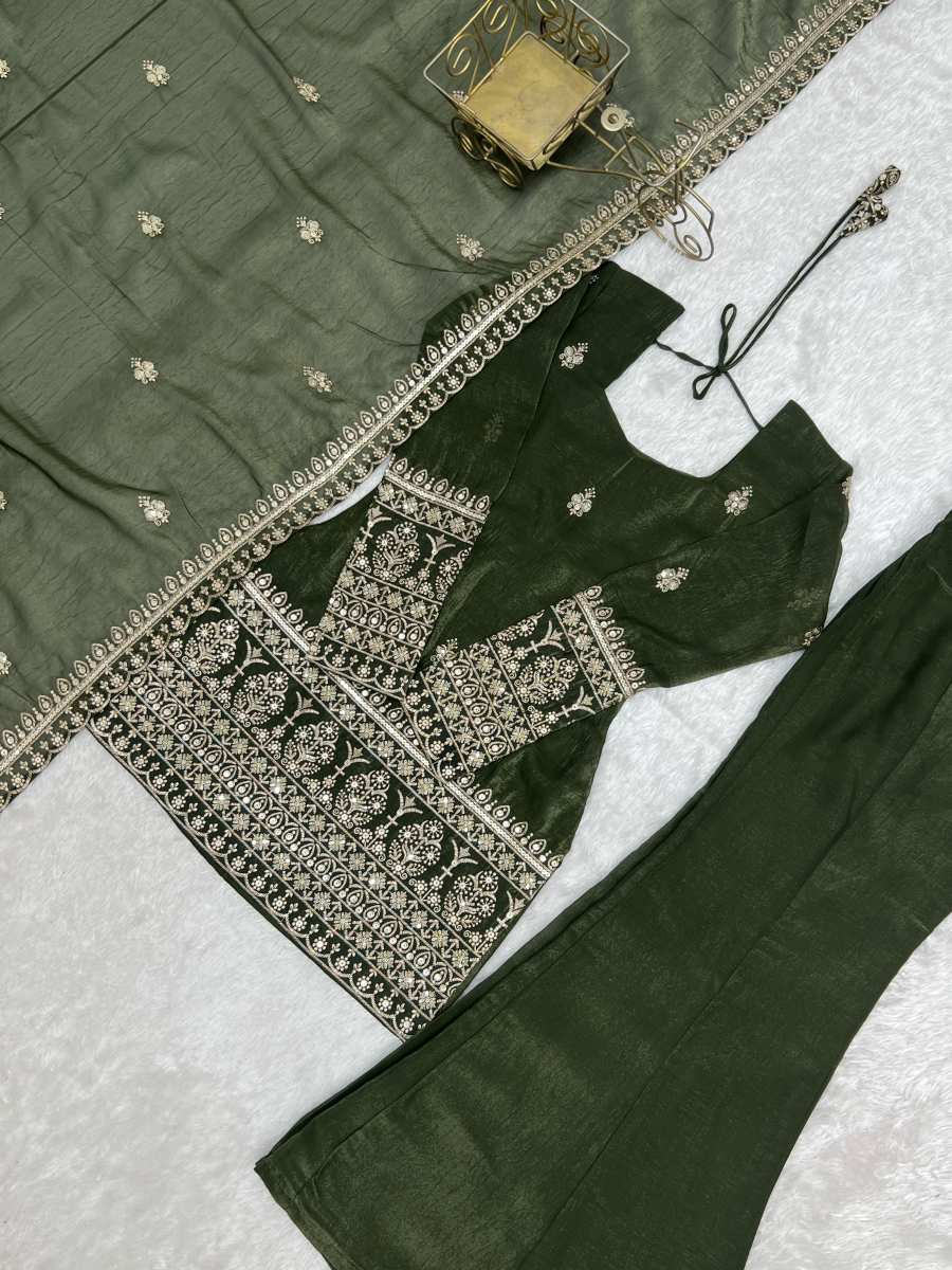 ATTRACTIVE CRUNCHY SILK EMBROIDERY SEQUENCE AND JARI WORK TOP PALAZZO WITH DUPATTA FESTIVAL WEAR WHOLESALE PRICE ETHNIC GARMENT (12)