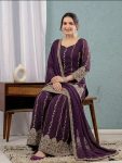 ATTRACTIVE CRUNCHY SILK SEQUENCE EMBROIDERY WORK TOP SHARARA WITH DUPATTA CASUAL WEAR WHOLESALE PRICE ETHNIC GARMENT (3)