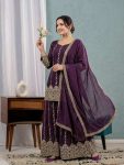 ATTRACTIVE CRUNCHY SILK SEQUENCE EMBROIDERY WORK TOP SHARARA WITH DUPATTA CASUAL WEAR WHOLESALE PRICE ETHNIC GARMENT (3)