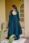 ATTRACTIVE VICHITRA SILK EMBROIDERY WORK GOWN PALAZZO WITH DUPATTA WEDDING WEAR WHOLESALE PRICE ETHNIC GARMENT (11)