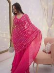BOLLYWOOD FOUX GEORGETTE  THREAD WITH SEQUENCE WORK FISHCUT LEHENGA CHOLI WITH DUPATTA PINK
