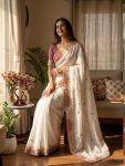 BOLLYWOOD SOFT CRUNCHY SEQUENCE AND THREAD EMBROIDERY WORK SAREE WITH UNSTITCHED BLOUSE PARTY WEAR WHOLESALE PRICE ETHNIC GARMENT (2)