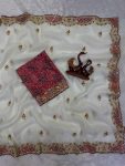 BOLLYWOOD SOFT CRUNCHY SEQUENCE AND THREAD EMBROIDERY WORK SAREE WITH UNSTITCHED BLOUSE PARTY WEAR WHOLESALE PRICE ETHNIC GARMENT (2)