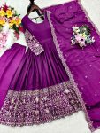 DESIGNER CHINON SILK EMBROIDERY 5 MM SEQUENCE WITH REAL MIRROR WORK GOWN BOTTOM WITH DUPATTA FESTIVE WEAR WHOLESALE PRICE ETHNIC GARMENT (1)