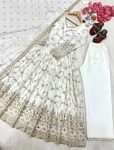 DESIGNER CHINON SILK EMBROIDERY SEQUENCE MIRROR WORK GOWN BOTTOM WITH DUPATTA FESTIVE WEAR WHOLESALE PRICE ETHNIC GARMENT (2)