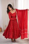 DESIGNER CHINON SILK SEQUENCE AND ZARI EMBROIDERY WORK GOWN BOTTOM WITH DUPATTA WEDDING WEAR WHOLESALE PRICE ETHNIC GARMENT (5)