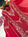 DESIGNER CHINON ZARI & SEQUENCE EMBROIDERY WORK TOP PALAZZO WITH DUPATTA WEDDING WEAR WHOLESALE PRICE ETHNIC GARMENT (4)