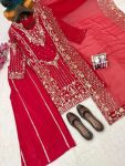 DESIGNER CHINON ZARI & SEQUENCE EMBROIDERY WORK TOP PALAZZO WITH DUPATTA WEDDING WEAR WHOLESALE PRICE ETHNIC GARMENT (4)