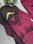 DESIGNER CREPE EMBROIDERY WITH SEQUENCE WORK TOP PALAZZO WITH DUPATTA FESTIVE WEAR WHOLESALE PRICE ETHNIC GARMENT (4)