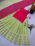 DESIGNER FENDY SILK MIRROR WORK TOP LEHENGA WITH DUPATTA RECEPTION WEAR WHOLESALE PRICE ETHNIC GARMENT (2)