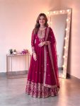DESIGNER GEORGETTE EMBROIDERY SEQUENCE WORK  GOWN BOTTOM WITH DUPATTA RANI