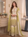 DESIGNER GEORGETTE EMBROIDERY THREAD WORK TOP PALAZZO WITH DUPATTA FESTIVE WEAR WHOLESALE PRICE ETHNIC GARMENT (20)