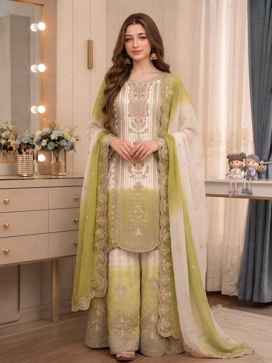 DESIGNER GEORGETTE EMBROIDERY THREAD WORK TOP PALAZZO WITH DUPATTA FESTIVE WEAR WHOLESALE PRICE ETHNIC GARMENT (20)