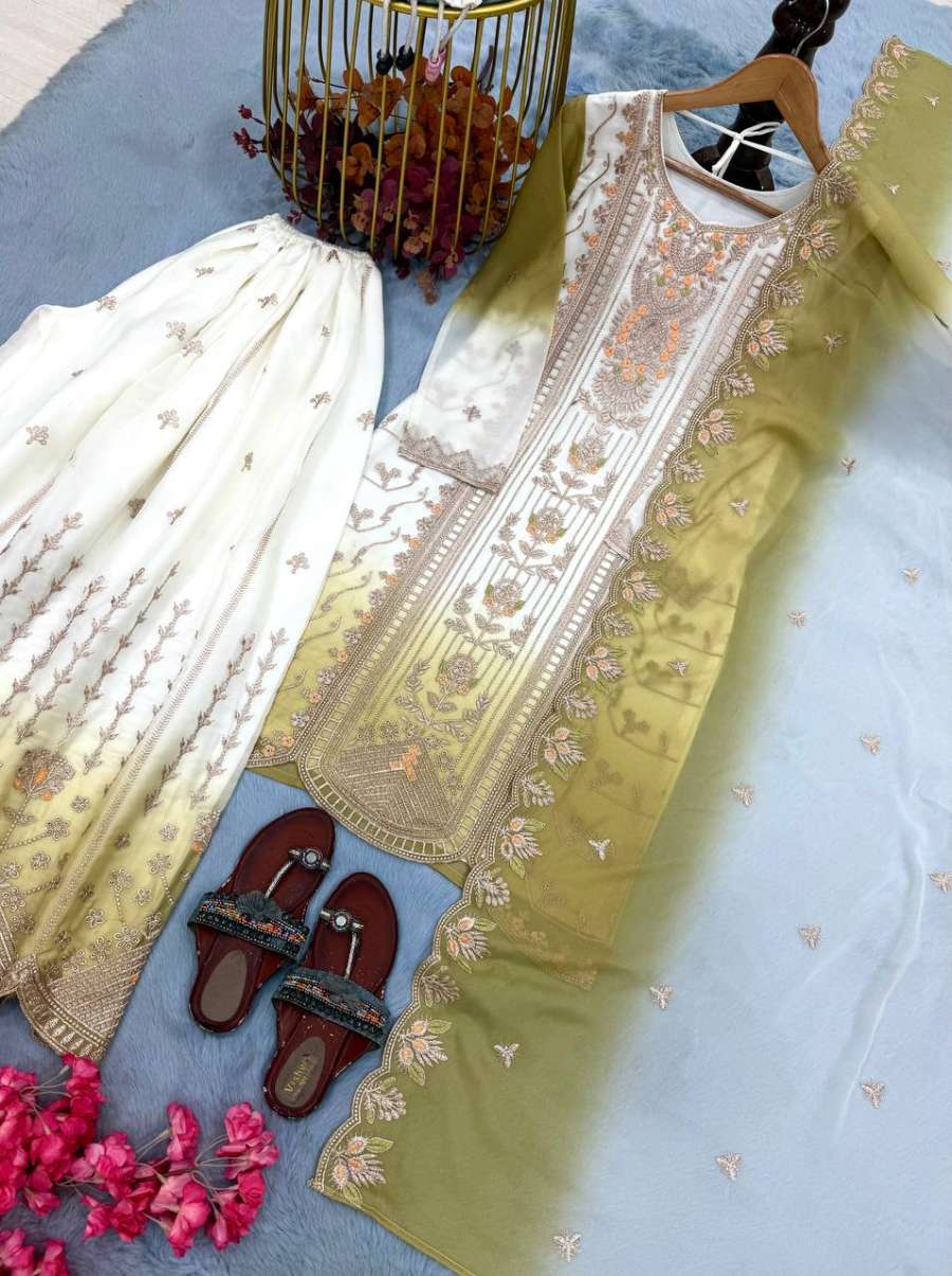 DESIGNER GEORGETTE EMBROIDERY THREAD WORK TOP PALAZZO WITH DUPATTA FESTIVE WEAR WHOLESALE PRICE ETHNIC GARMENT (21)