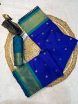 DESIGNER KANIJIVARAM SOFT SILK GOLD ZARI BHTI WEAVES WORK SAREE WITH UNSTITCHED BLOUSE CASUAL WEAR WHOLESALE PRICE ETHNIC GARMENT (1)