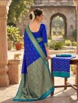 DESIGNER KANIJIVARAM SOFT SILK GOLD ZARI BHTI WEAVES WORK SAREE WITH UNSTITCHED BLOUSE CASUAL WEAR WHOLESALE PRICE ETHNIC GARMENT (1)