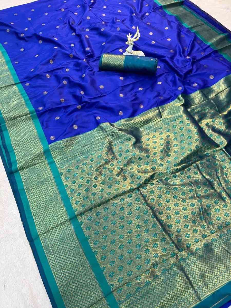 DESIGNER KANIJIVARAM SOFT SILK GOLD ZARI BHTI WEAVES WORK SAREE WITH UNSTITCHED BLOUSE CASUAL WEAR WHOLESALE PRICE ETHNIC GARMENT (7)