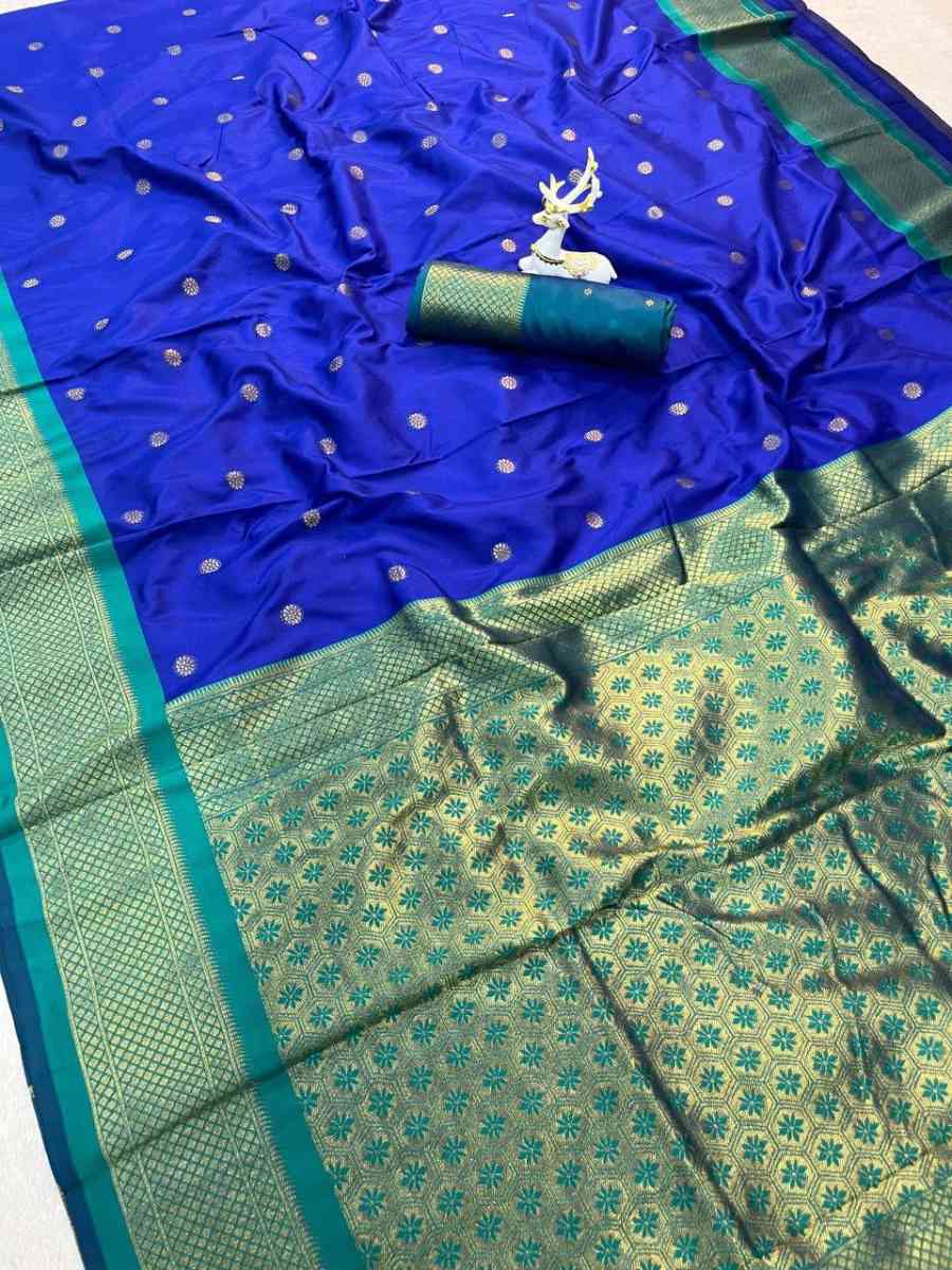 DESIGNER KANIJIVARAM SOFT SILK GOLD ZARI BHTI WEAVES WORK SAREE WITH UNSTITCHED BLOUSE CASUAL WEAR WHOLESALE PRICE ETHNIC GARMENT (8)