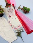 DESIGNER NATURAL SATIN EMBROIDERY WORK TOP BOTTOM WITH DUPATTA OFFICE WEAR WHOLESALE PRICE ETHNIC GARMENT (1)