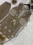 DESIGNER RAYON EMBROIDERY WORK WITH PAPER WORK MIRROR EFFECT WORK TOP PALAZZO WITH DUPATTA CASUAL WEAR WHOLESALE PRICE ETHNIC GARMENT (3)