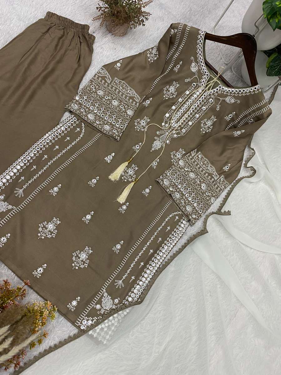 DESIGNER RAYON EMBROIDERY WORK WITH PAPER WORK MIRROR EFFECT WORK TOP PALAZZO WITH DUPATTA CASUAL WEAR WHOLESALE PRICE ETHNIC GARMENT (1)