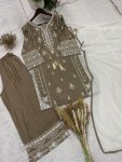 DESIGNER RAYON EMBROIDERY WORK WITH PAPER WORK MIRROR EFFECT WORK TOP PALAZZO WITH DUPATTA CASUAL WEAR WHOLESALE PRICE ETHNIC GARMENT (3)