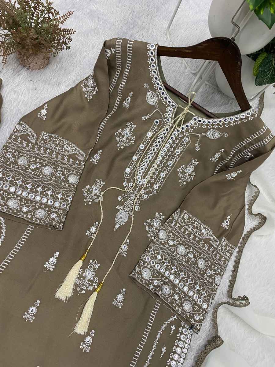 DESIGNER RAYON EMBROIDERY WORK WITH PAPER WORK MIRROR EFFECT WORK TOP PALAZZO WITH DUPATTA CASUAL WEAR WHOLESALE PRICE ETHNIC GARMENT (6)