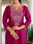 DESIGNER SLUB COTTON EMBROIDERY WORK TOP BOTTOM WITH DUPATTA CASUAL WEAR WHOLESALE PRICE ETHNIC GARMENT (2)