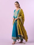 DESIGNER VICHITRA SILK EMBROIDERY WORK ANARKALI BOTTOM WITH DUPATTA FESTIVE WEAR WHOLESALE PRICE ETHNIC GARMENT (3)